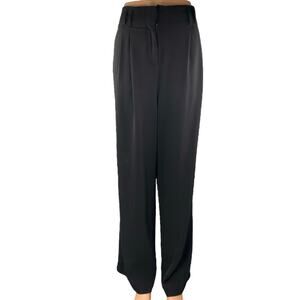 Weekend Women's Black Pleated Hign Waisted Wide Leg Trousers Dress Pants Size L